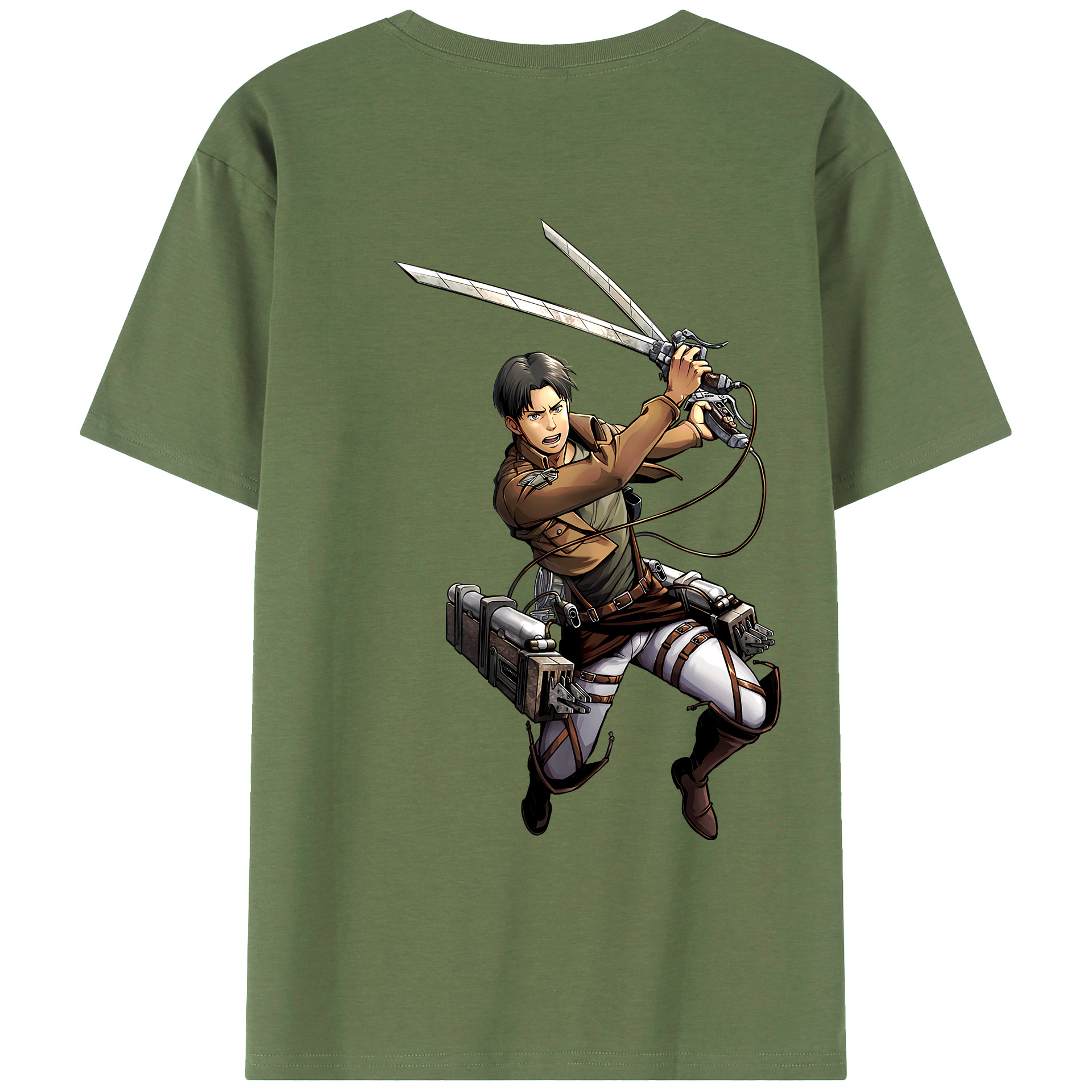 （画像用） 進撃の巨人 Attack on Titan 綿100％ メンズ半袖Tシャツ（バックプリント） 通気性